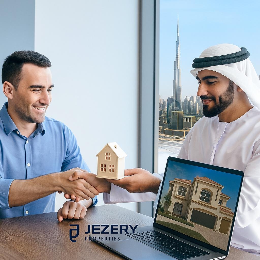 Modern property with handshake