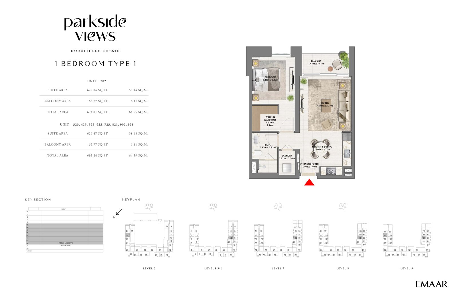 Emaar Parkside Views at Dubai Hills Estate Floor Plan 1