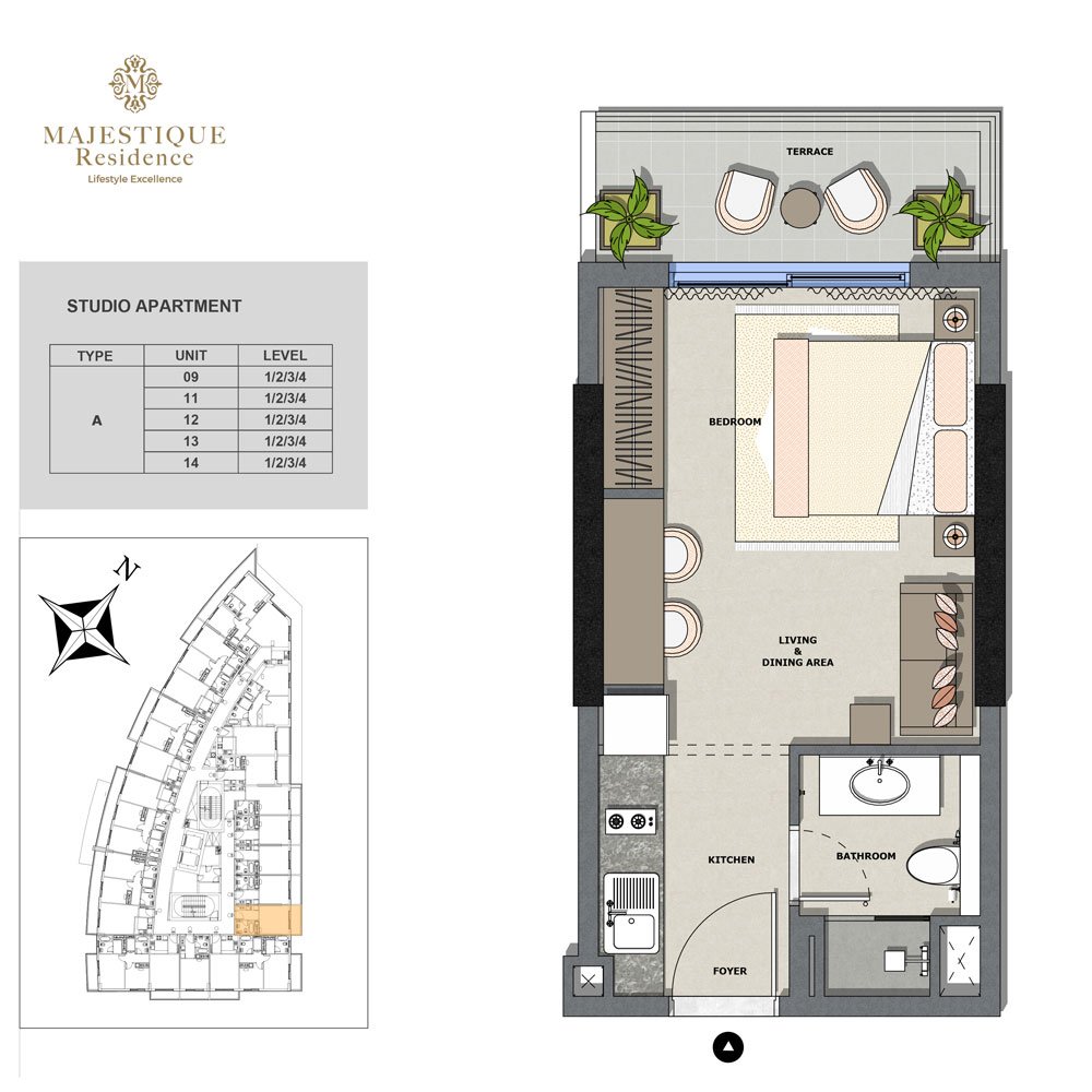 Majestique Residence 2 by Credo Investments at Dubai South Floor Plan 1