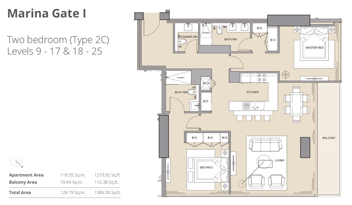 The Residences at Marina Gate by Select Group, Dubai Floor Plan 2