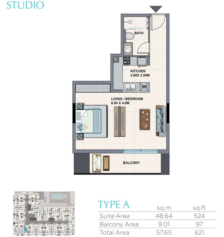 La Riviera Azure at JVC Floor Plan 1