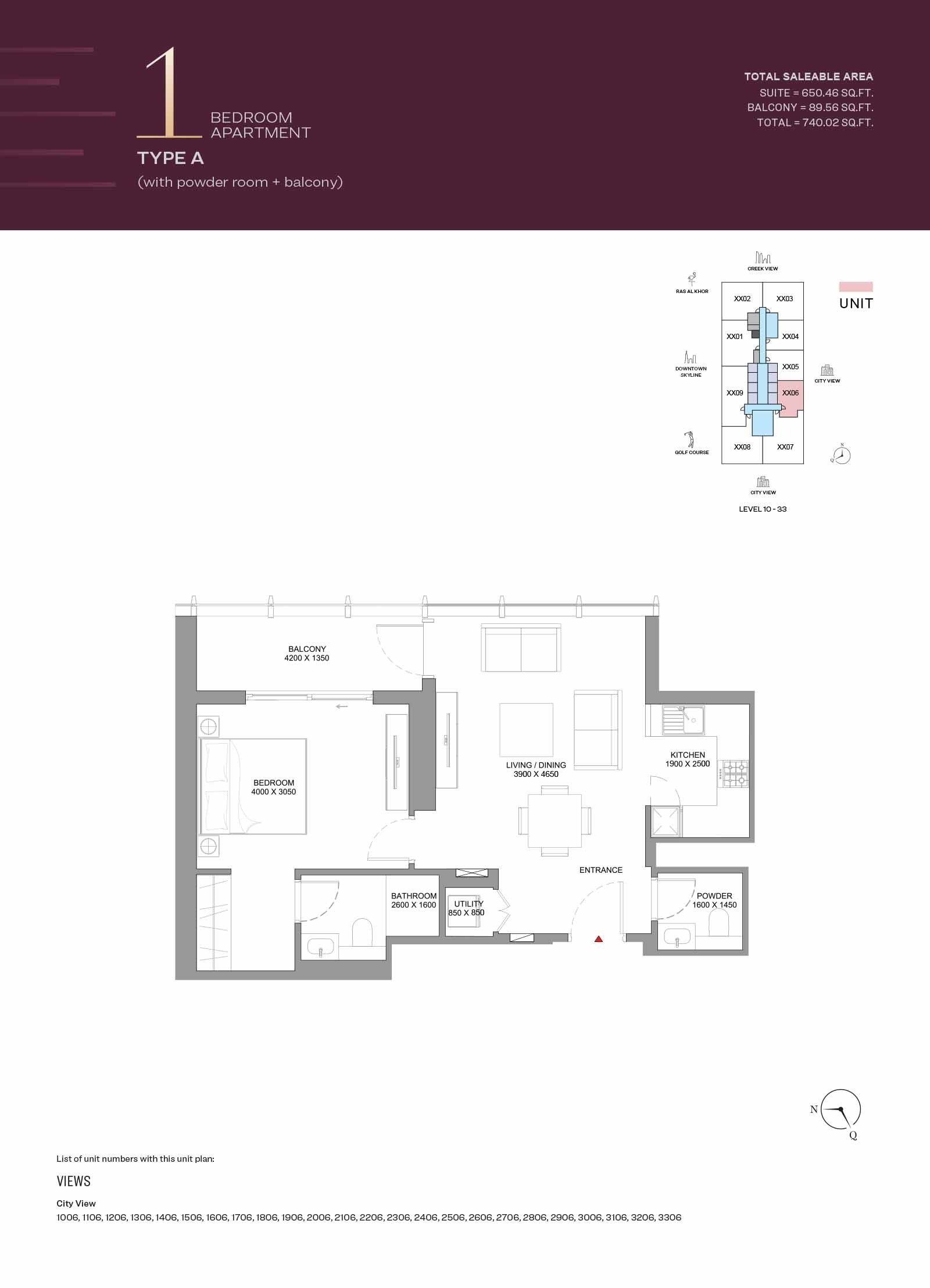 1 Bedroom Plan