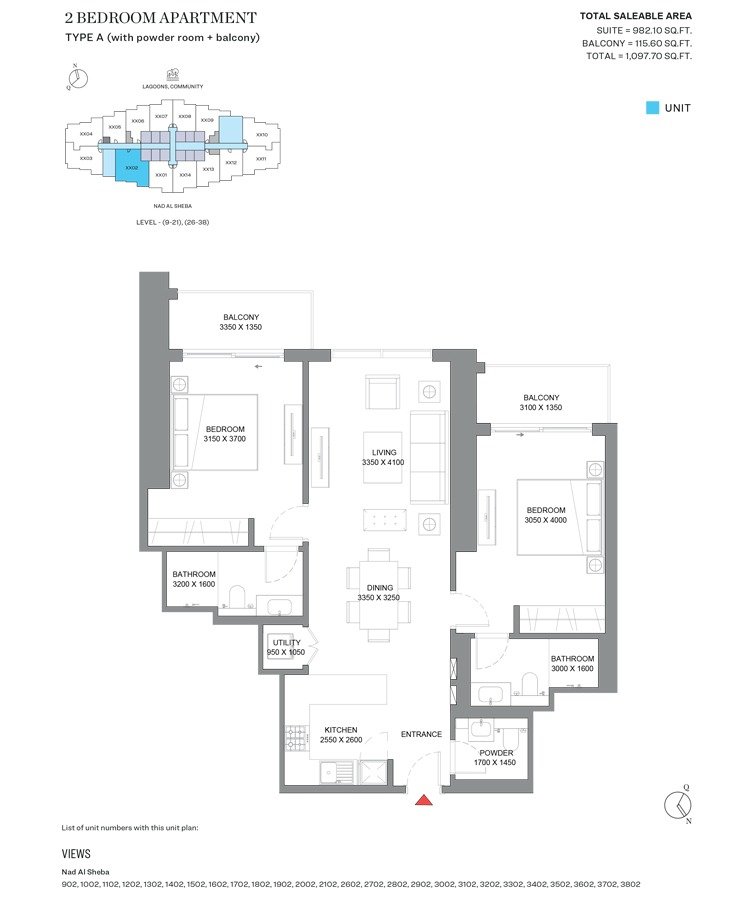 2 Bedroom Plan
