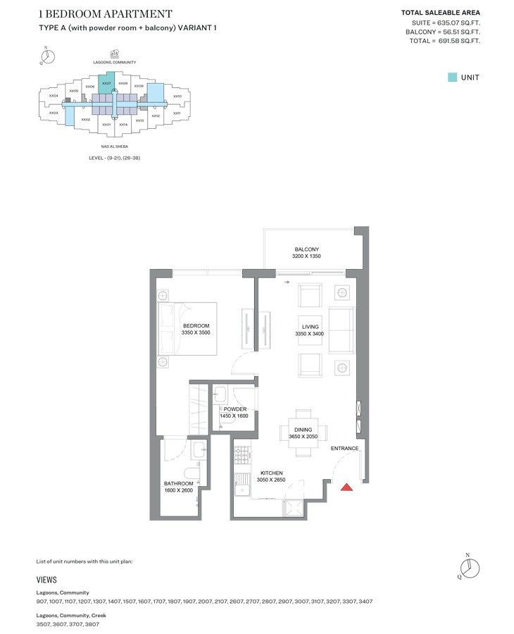 1 Bedroom Plan