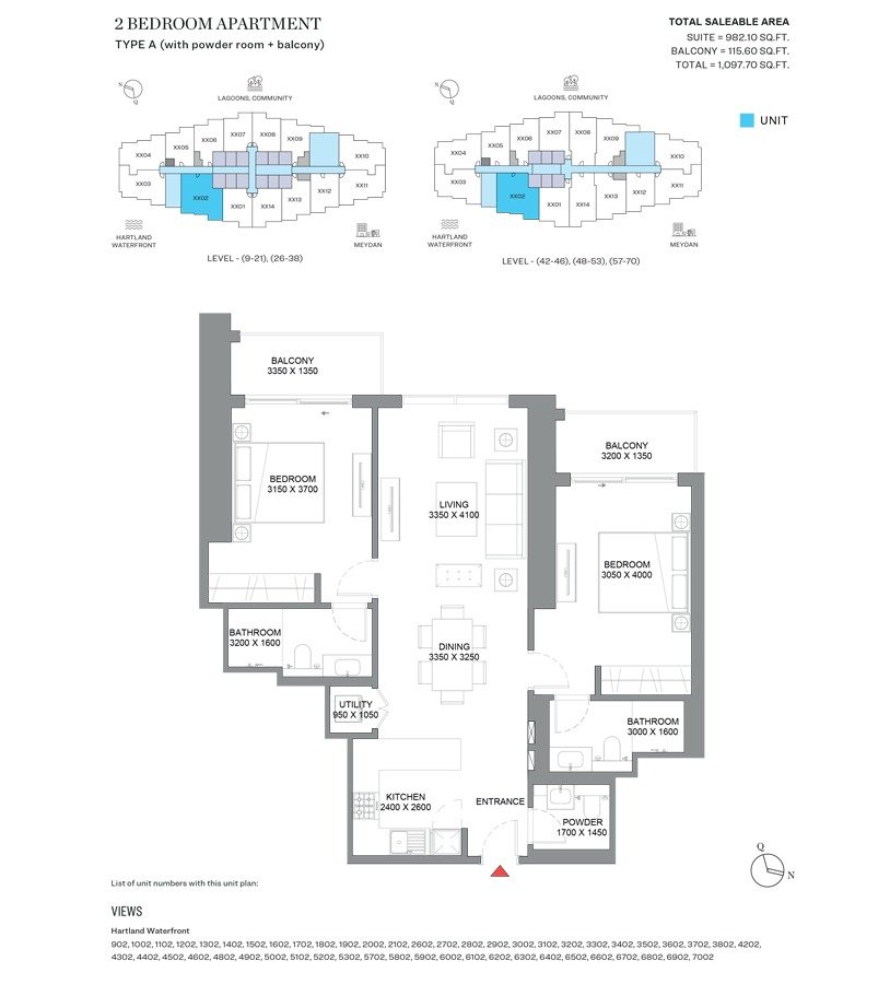 2 Bedroom Plan