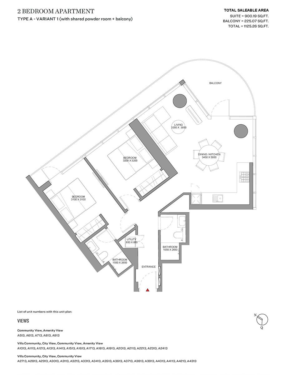 2 Bedroom Plan