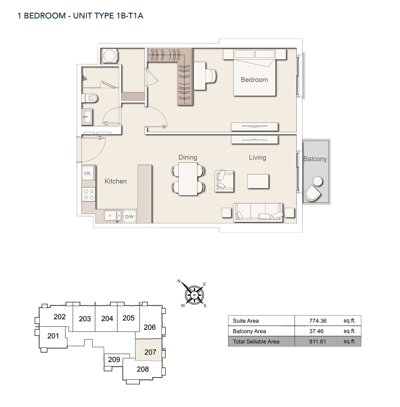 1 Bedroom Plan