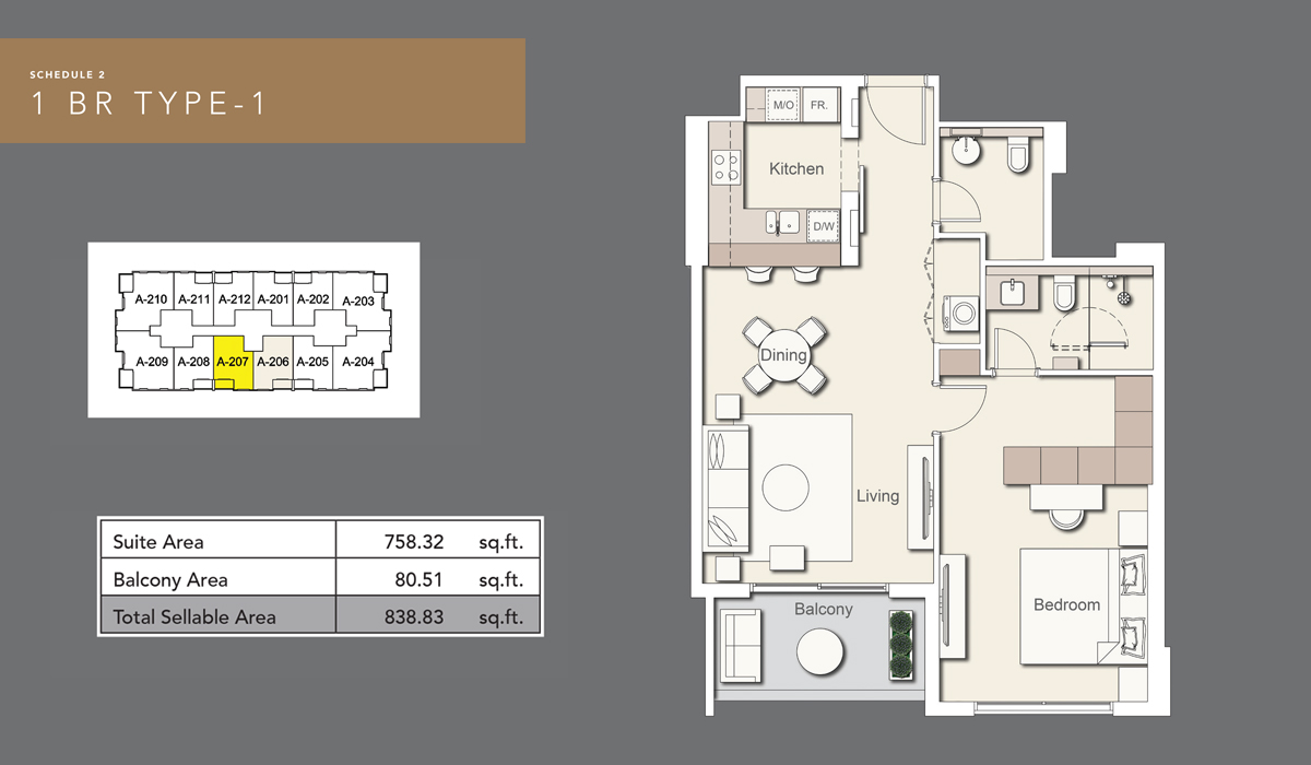 1 Bedroom Plan