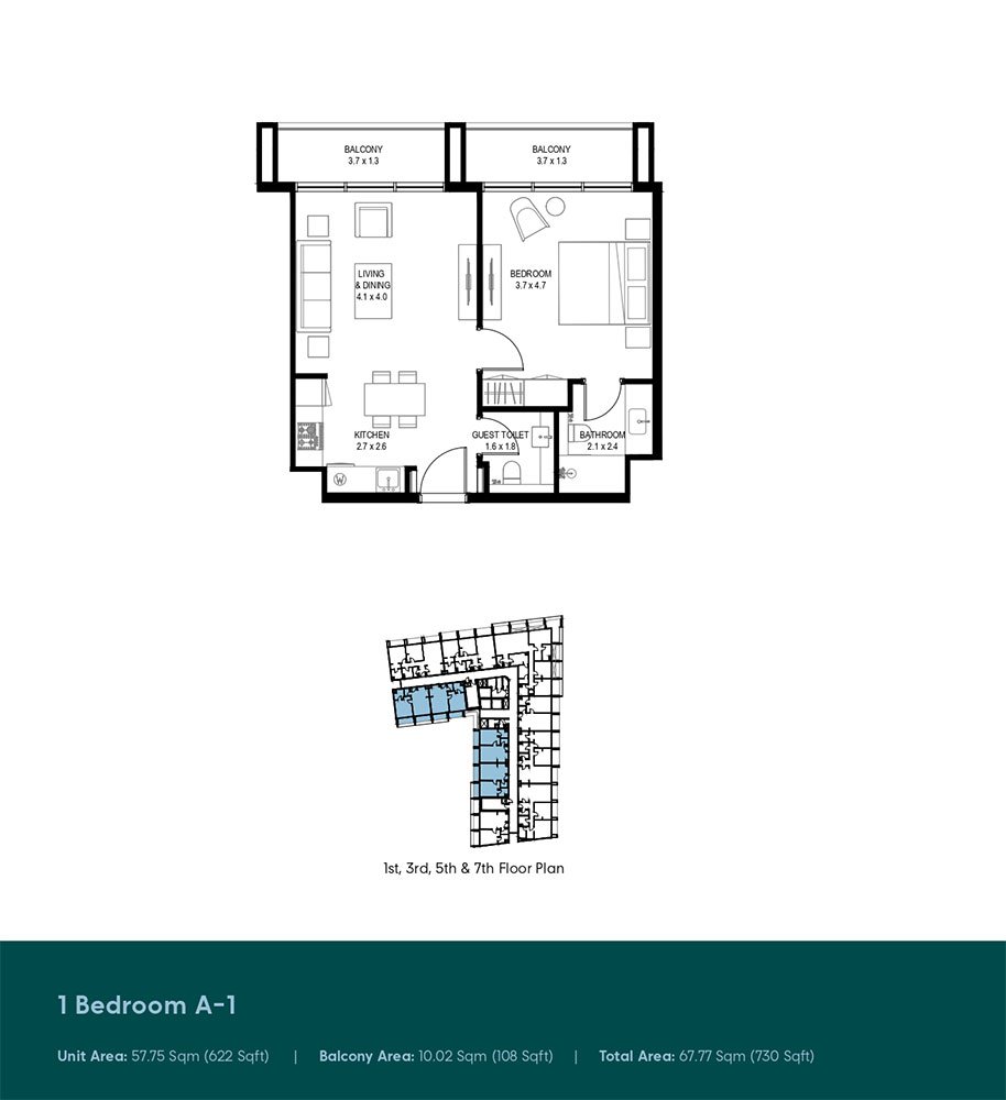 1 Bedroom Plan