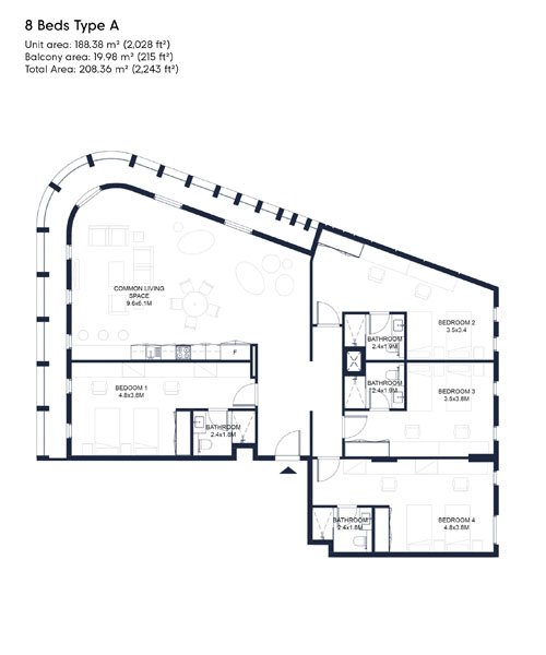 1 Bedroom Plan