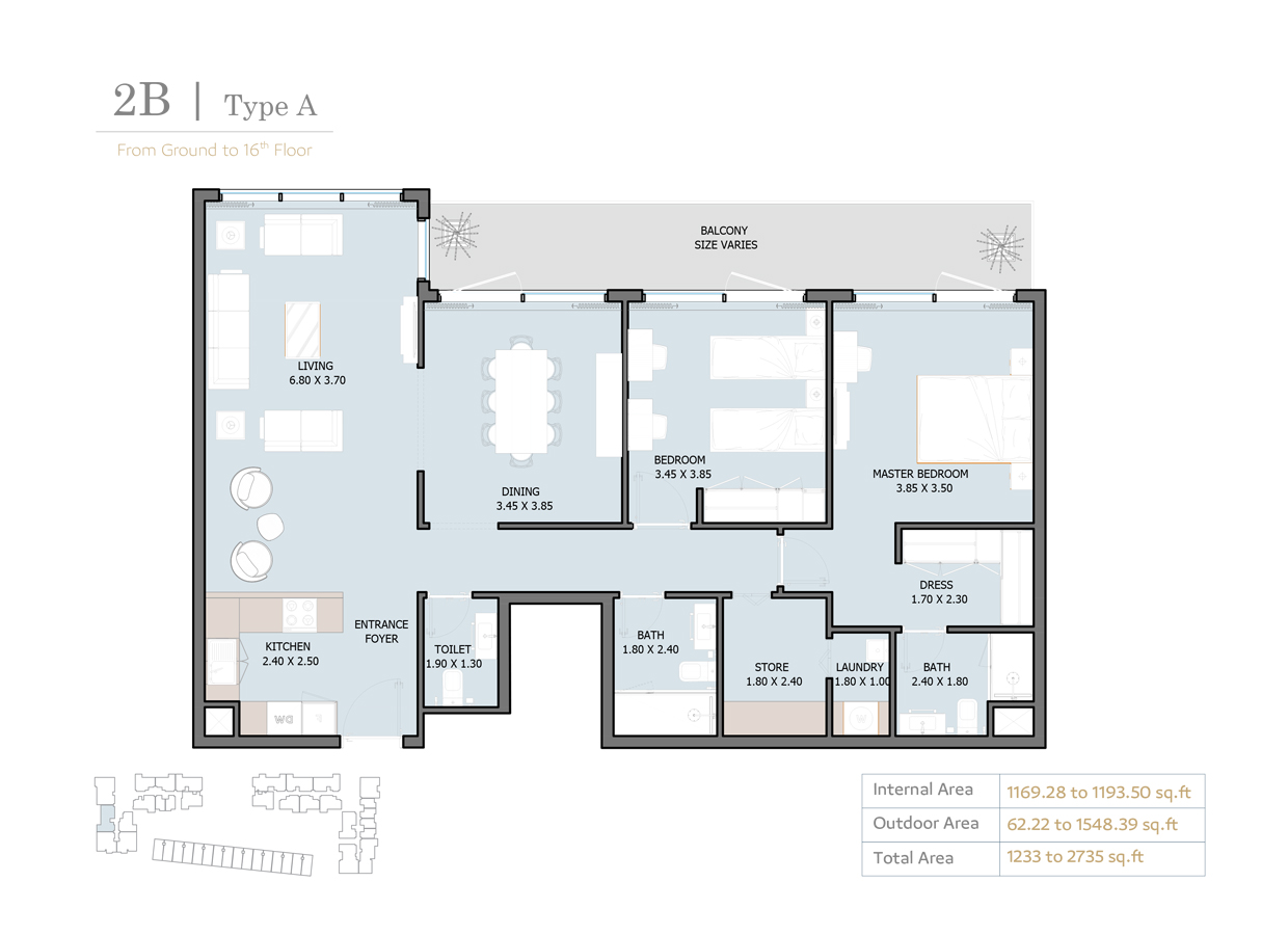 1 Bedroom Plan