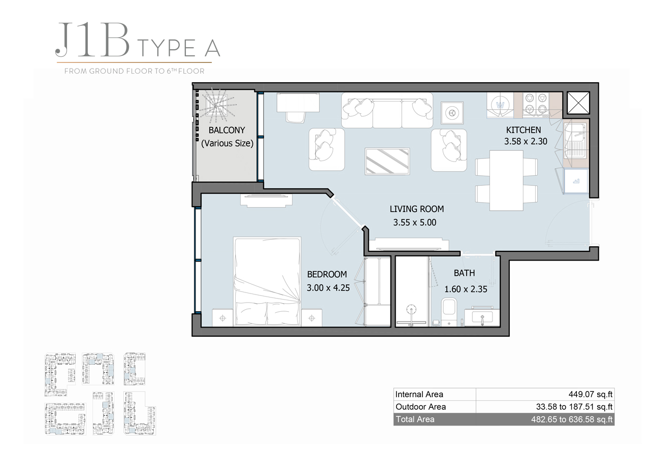 1 Bedroom Plan
