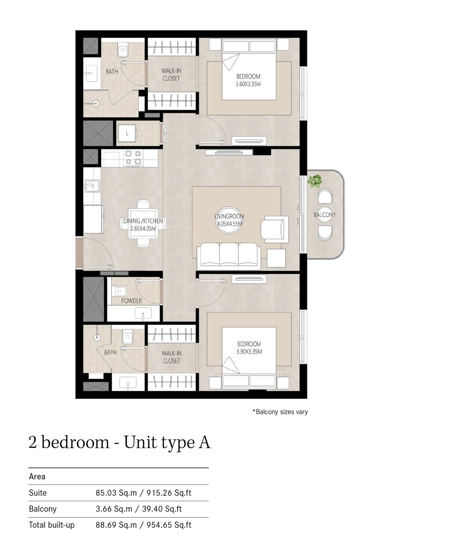 2 Bedroom Plan