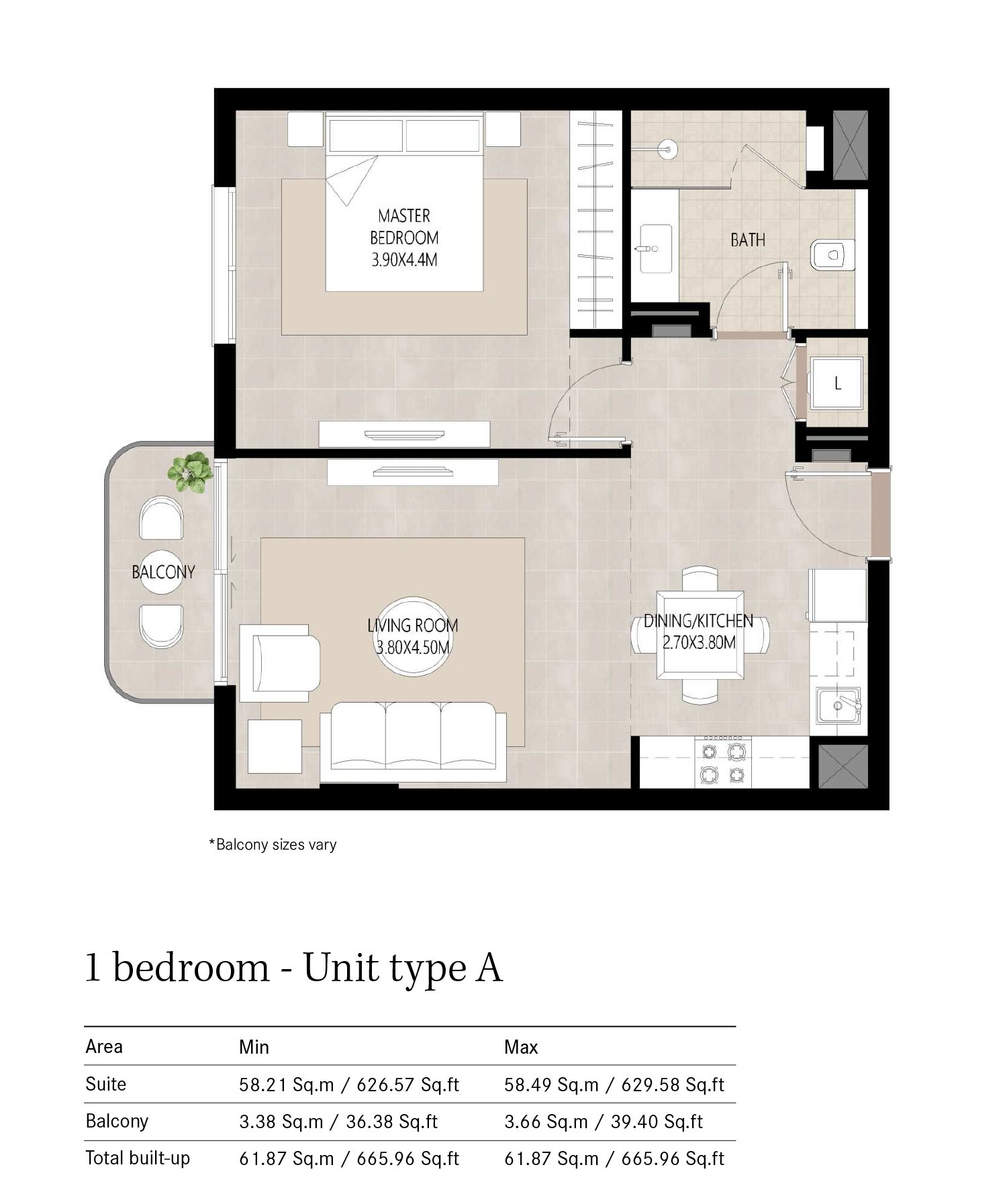 1 Bedroom Plan