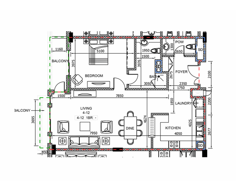 1 Bedroom Plan