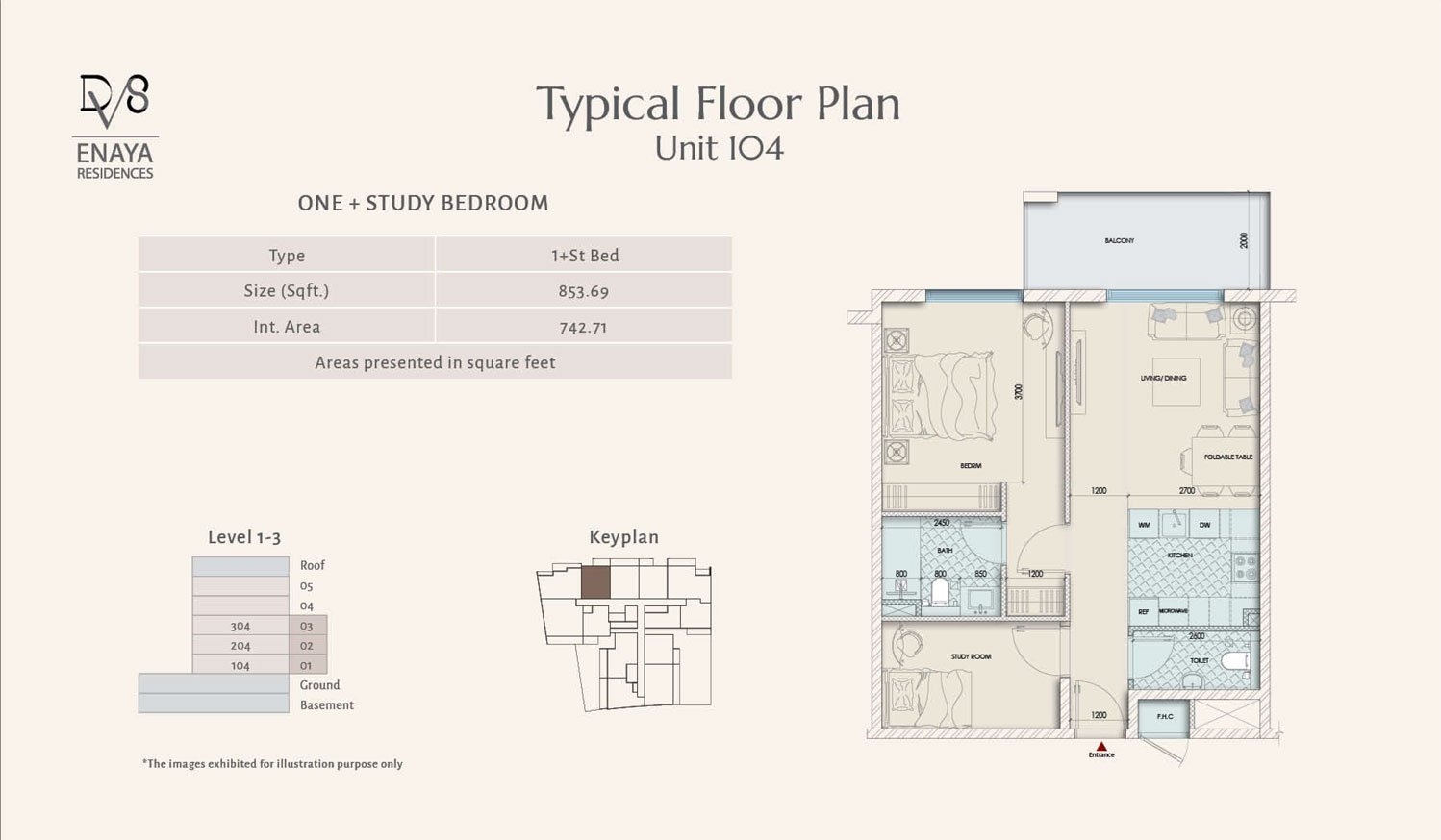 Enaya Residences at JVT, Dubai Floor Plan 1