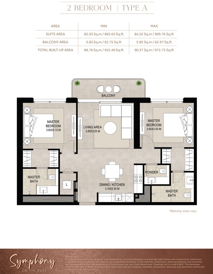 Symphony at Town Square Park, Dubai Floor Plan 2