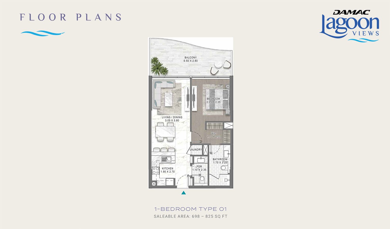 Damac Lagoon Views 3 by Damac Properties in Dubai Floor Plan 1