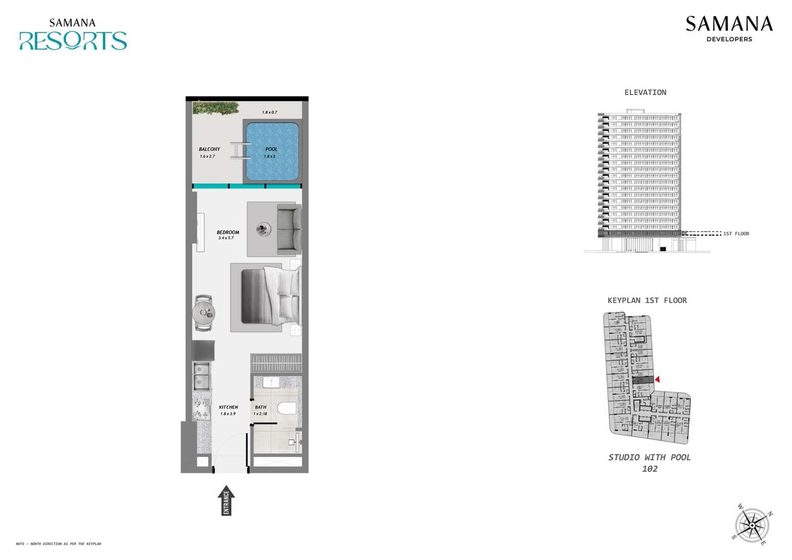 Samana Resorts at Dubai Production City Floor Plan 1