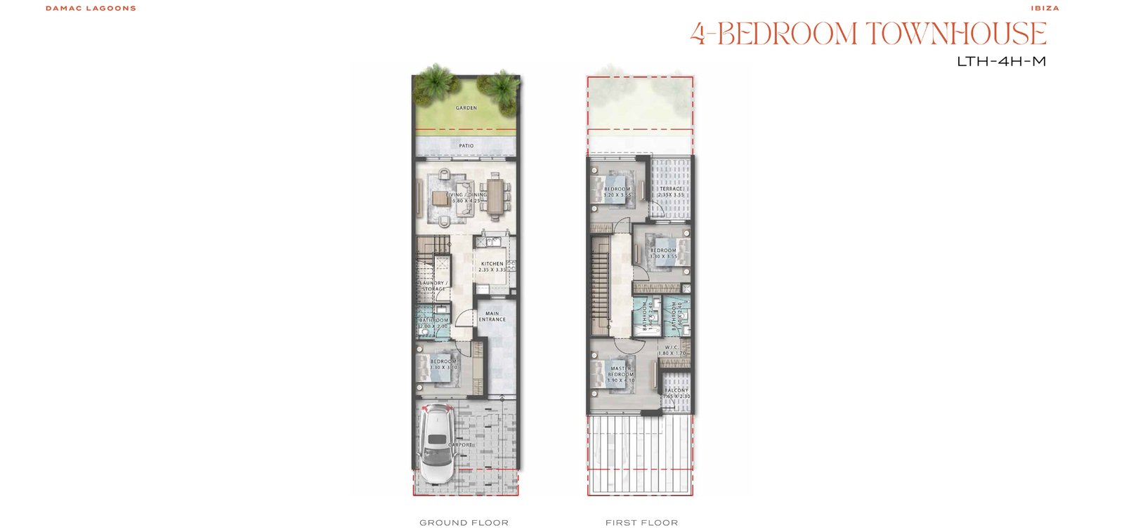 Ibiza Townhouses at Damac Lagoons, Dubai Floor Plan 1