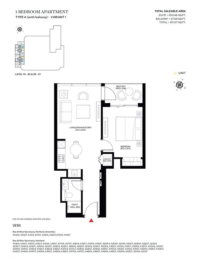 Sobha Creek Vista Heights at Sobha Hartland, Dubai Floor Plan 1