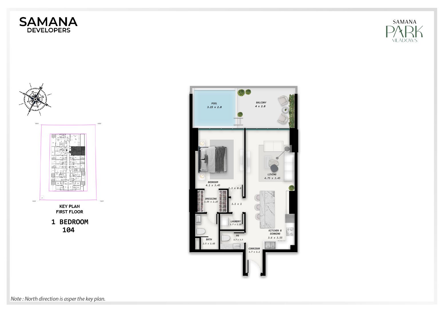 Samana Park Meadows at DLRC, Dubai Floor Plan 2