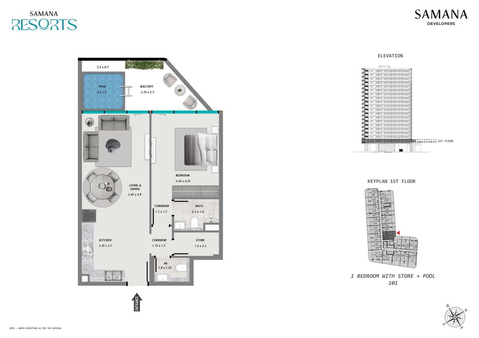 Samana Resorts at Dubai Production City Floor Plan 2