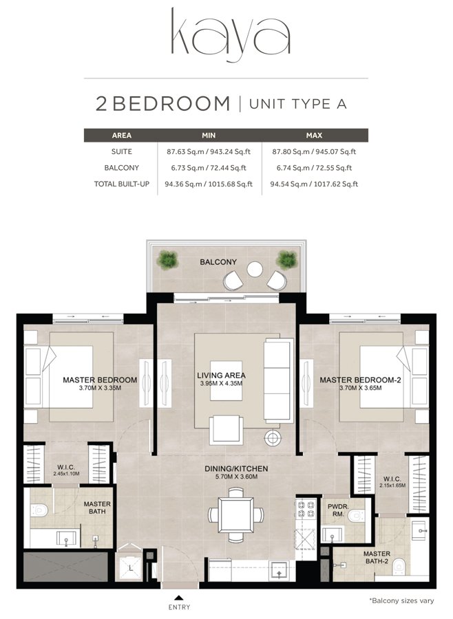 Kaya at Town Square, Dubai Floor Plan 2