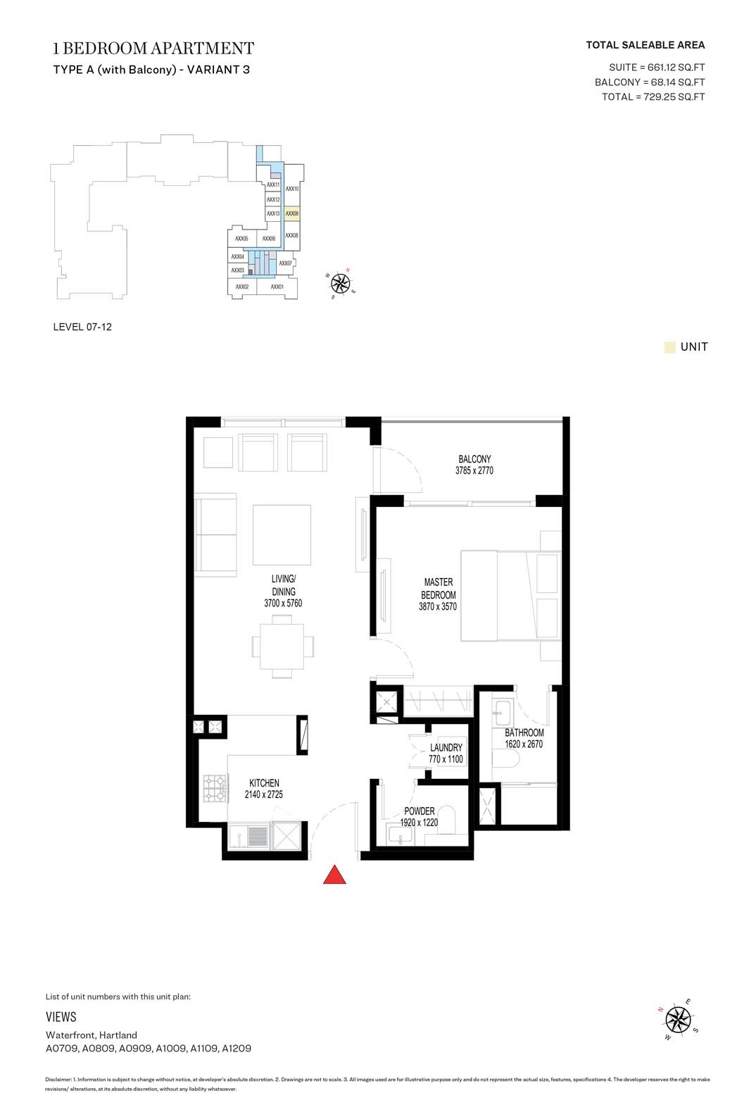 Crest Grande Tower A at Sobha Hartland Floor Plan 1