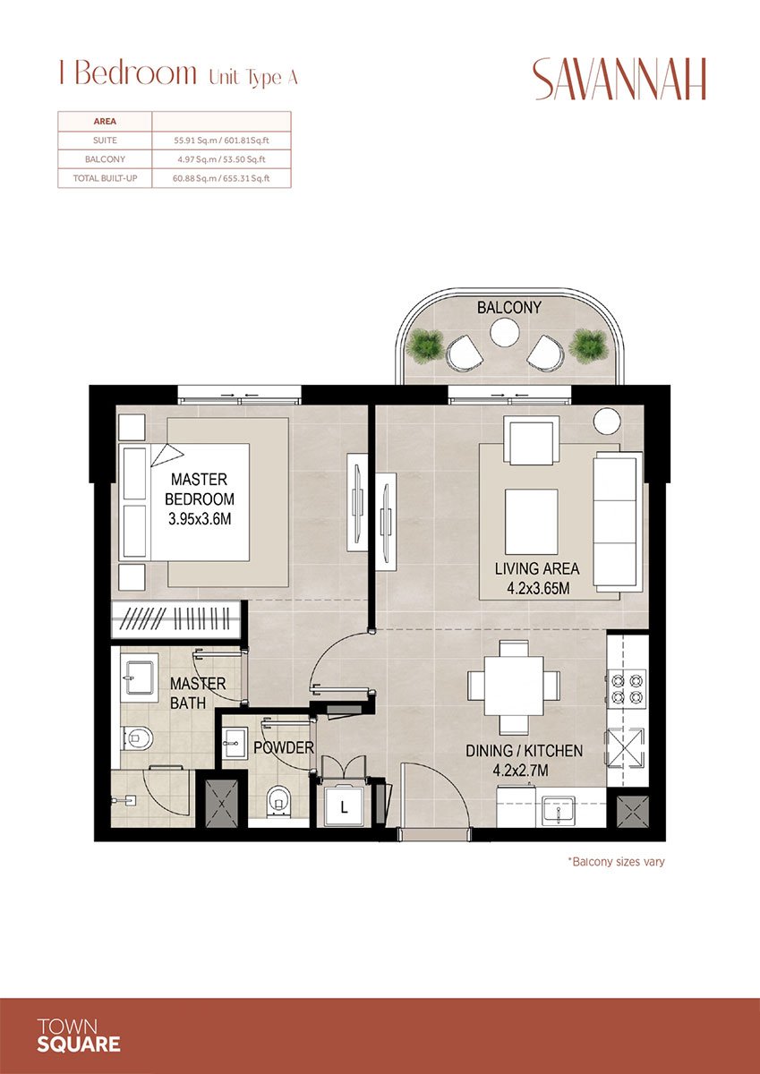 Savannah at Town Square Dubai Floor Plan 1
