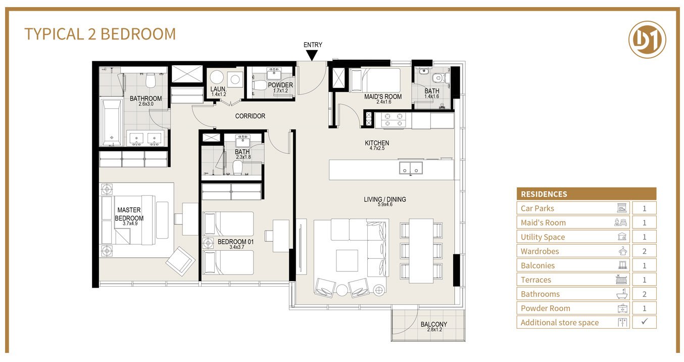 2 Bedroom