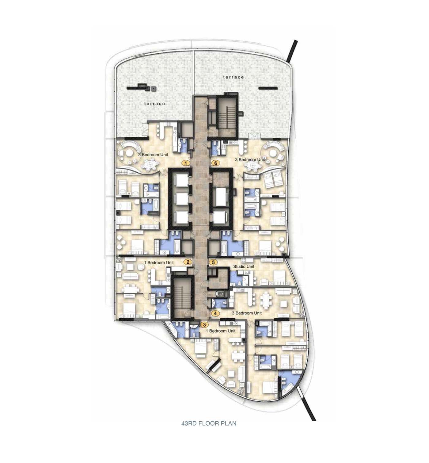 DAMAC Upper Crest at Business Bay, Dubai Floor Plan 1