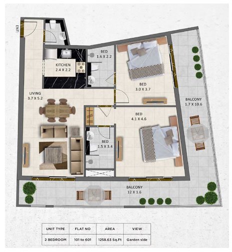 2 Bedroom
