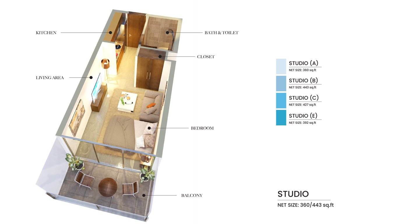 Samana Hills at Arjan Dubailand | Samana Developers Floor Plan 1