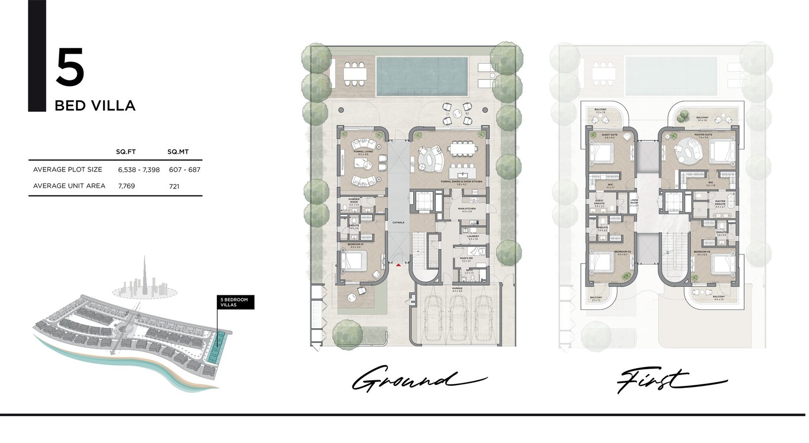 Karl Lagerfeld Villas by Taraf Holding in MBR City, Dubai Floor Plan 1
