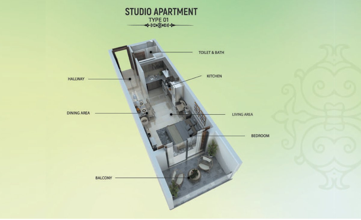 Samana Greens at Arjan Dubai Land | Samana Developers Floor Plan 1