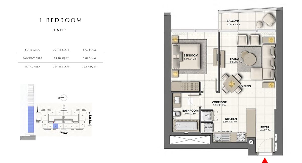 Emaar Grande at The Opera District in Downtown Dubai Floor Plan 1
