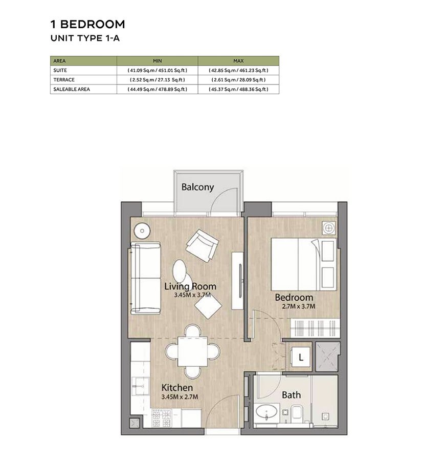 Liva Apartments at Town Square Dubai Floor Plan 2