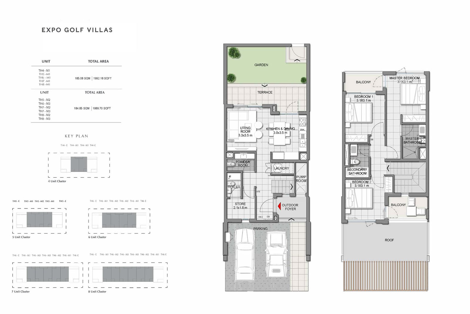 Expo Golf Villas Phase 2 at Emaar South, Dubai | Parkside 2 Floor Plan 1