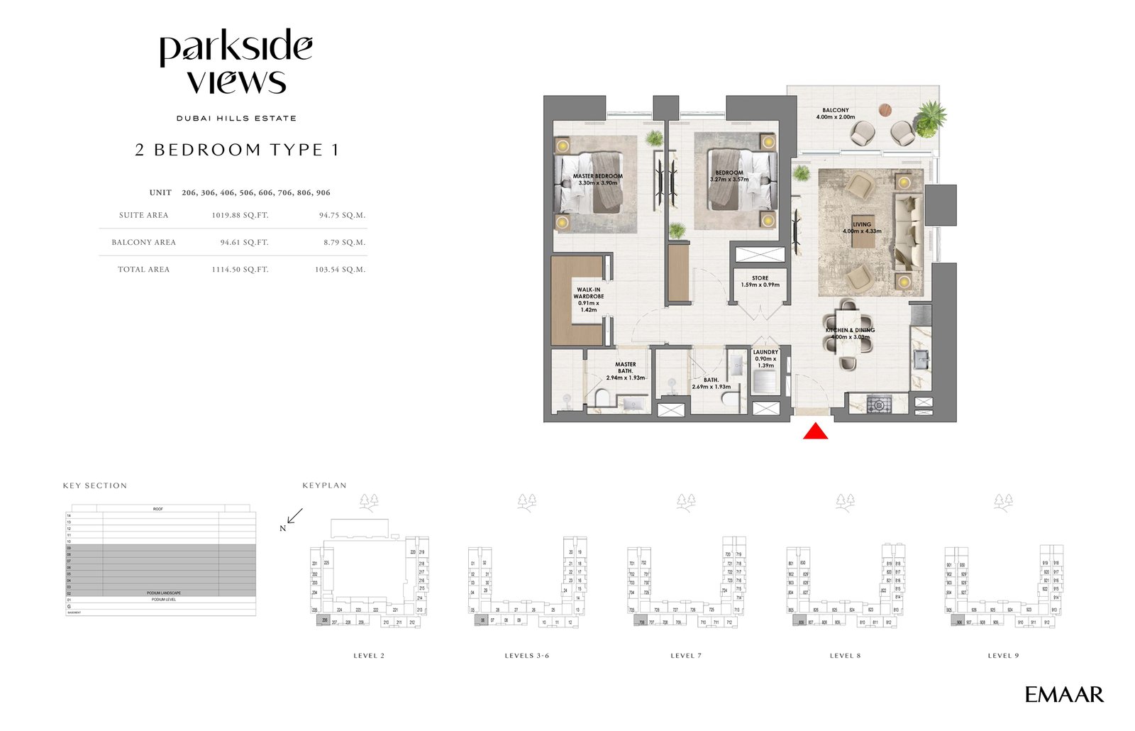 Emaar Parkside Views at Dubai Hills Estate Floor Plan 2