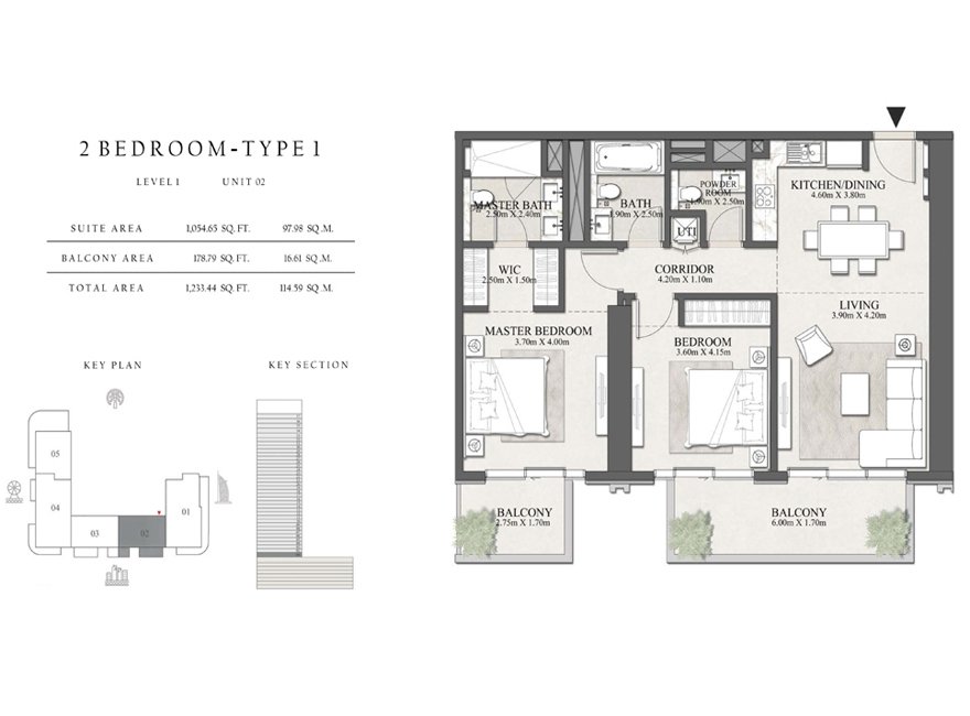 Beachgate at Emaar Beachfront, Dubai Floor Plan 2