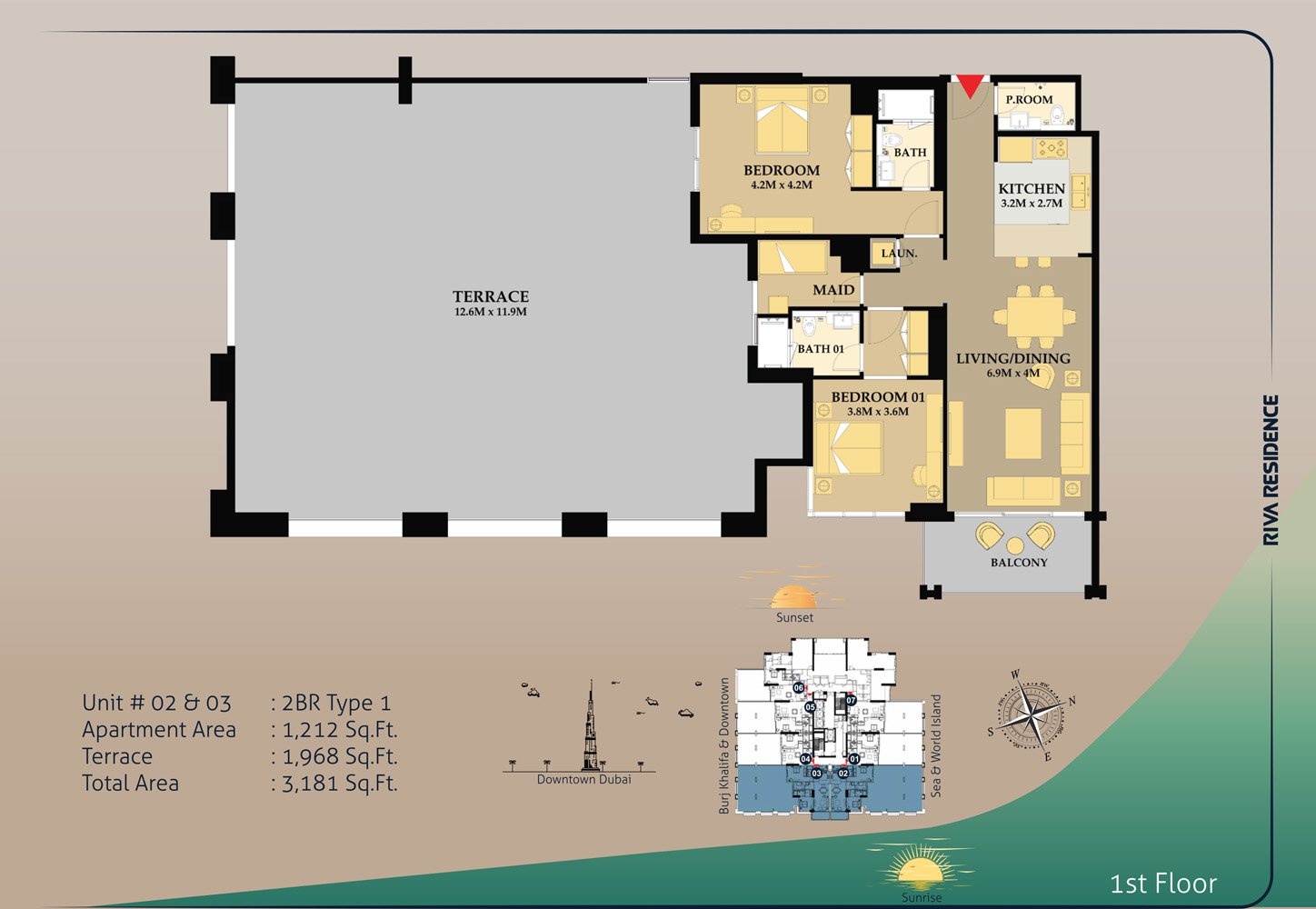 Riva Residence at Dubai Maritime City Floor Plan 2