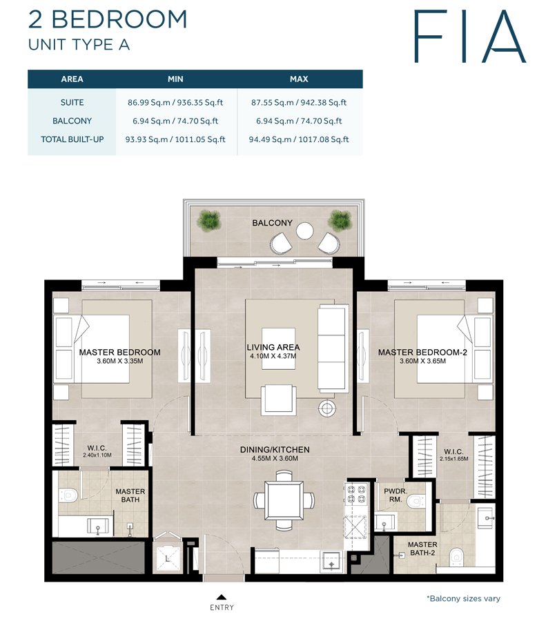 FIA at Town Square Dubai Floor Plan 2