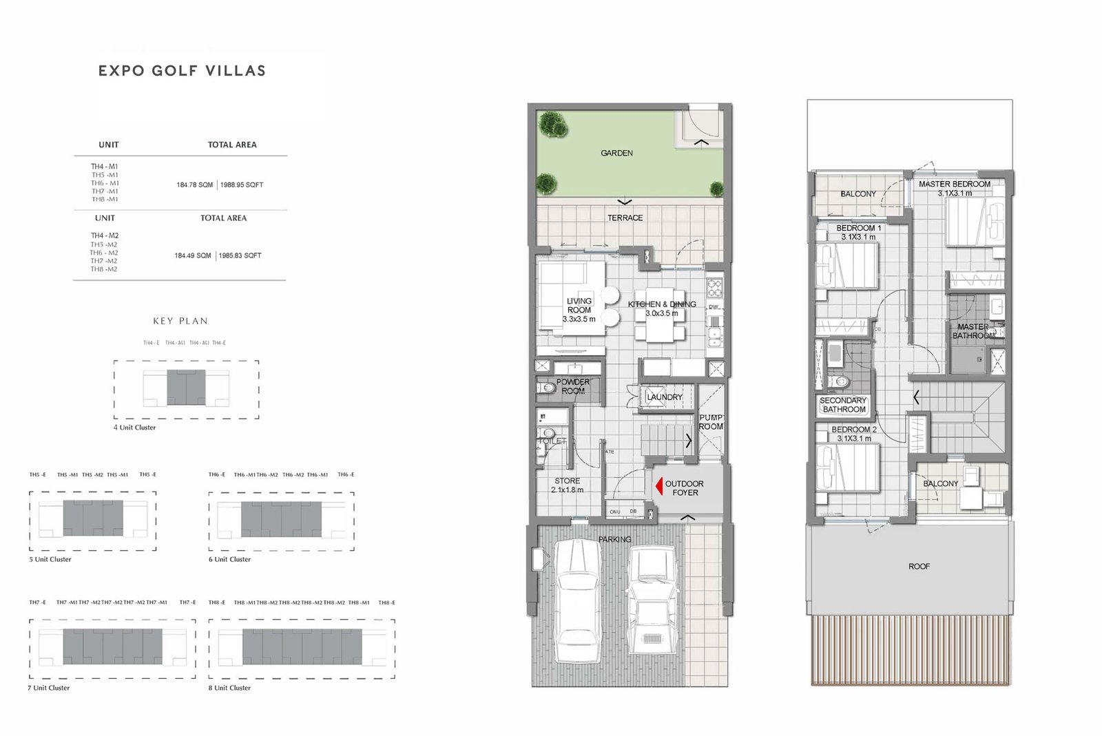 Expo Golf Villas Phase 2 at Emaar South, Dubai | Parkside 2 Floor Plan 2