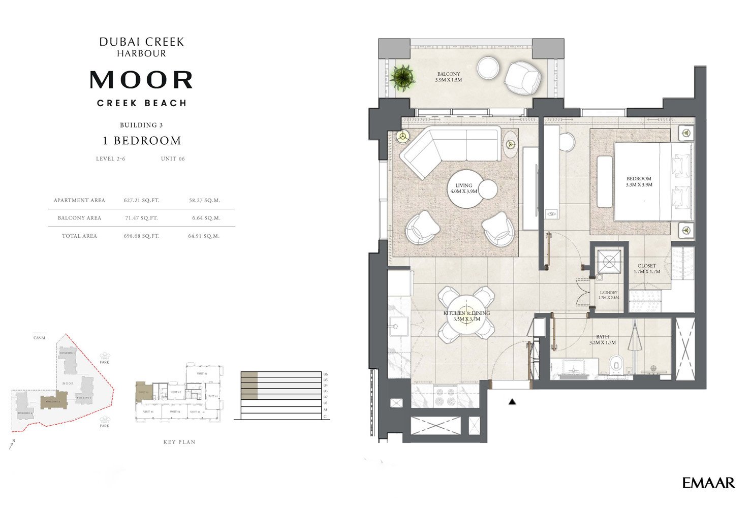 Moor at Creek Beach by Emaar in Dubai Floor Plan 1