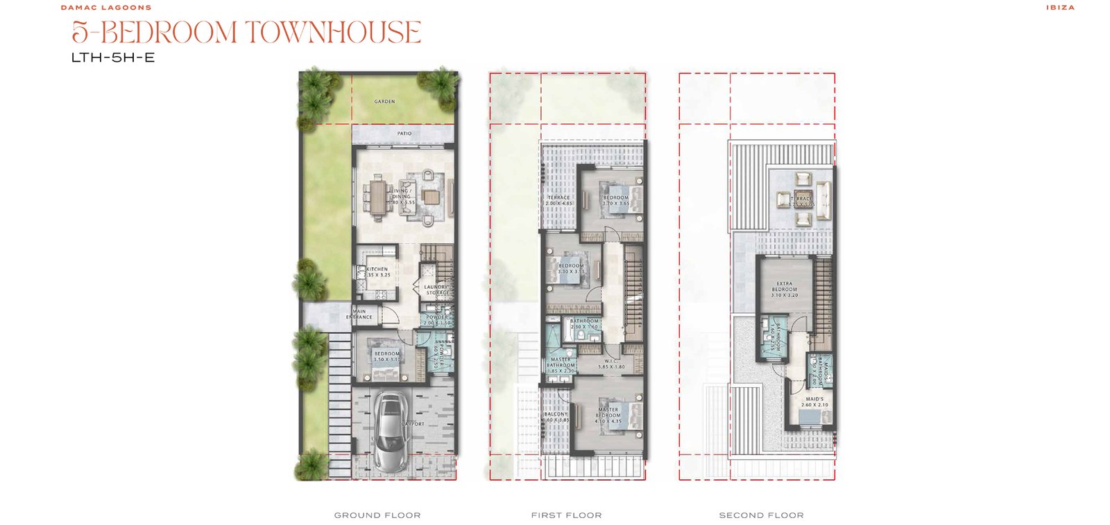 Ibiza Townhouses at Damac Lagoons, Dubai Floor Plan 2