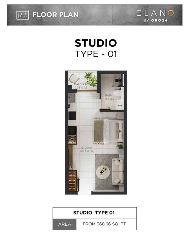 Elano by ORO24 at Arjan Dubai Floor Plan 1